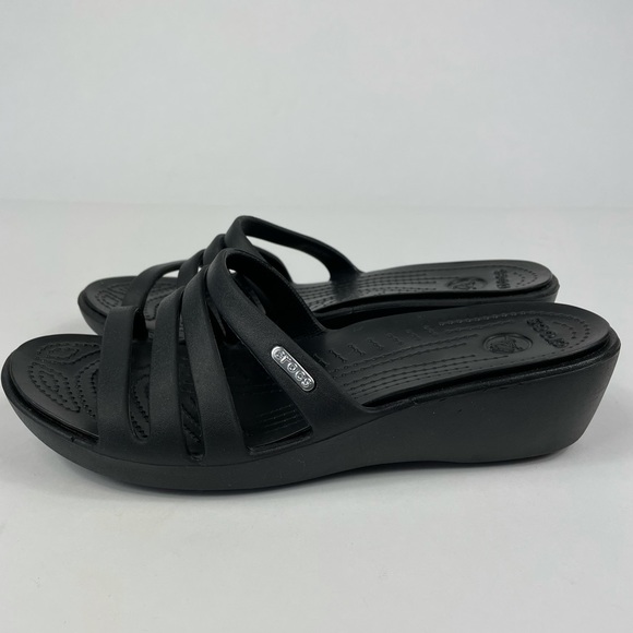 SOLD CROCS Rhonda Wedge Sandals Size 8 - Picture 5 of 9